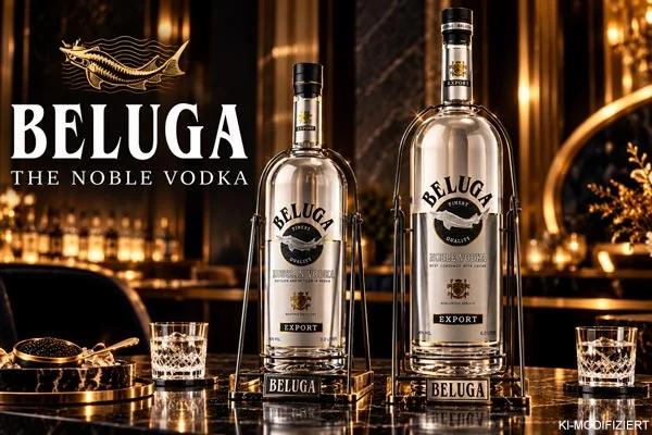 Beluga Noble Vodka Großflaschen mit 3 und 6 Litern in dekorativen Metallschaukeln