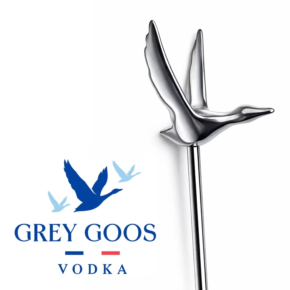 vodka, flasche, logo, vogel, silbern