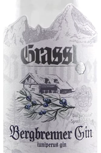 Grassl Bergbrenner Gin Etikett