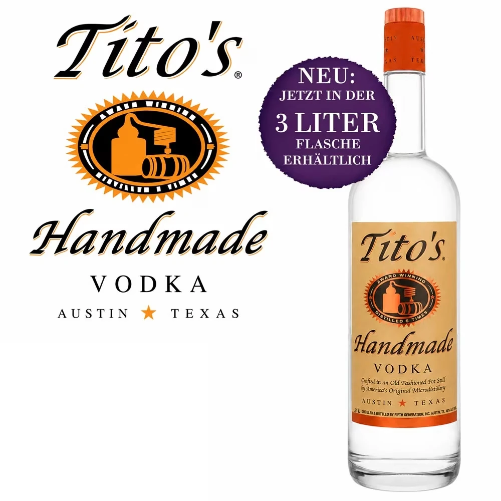 Tito's Handmade Vodka - 40% Vol. / 3 Liter