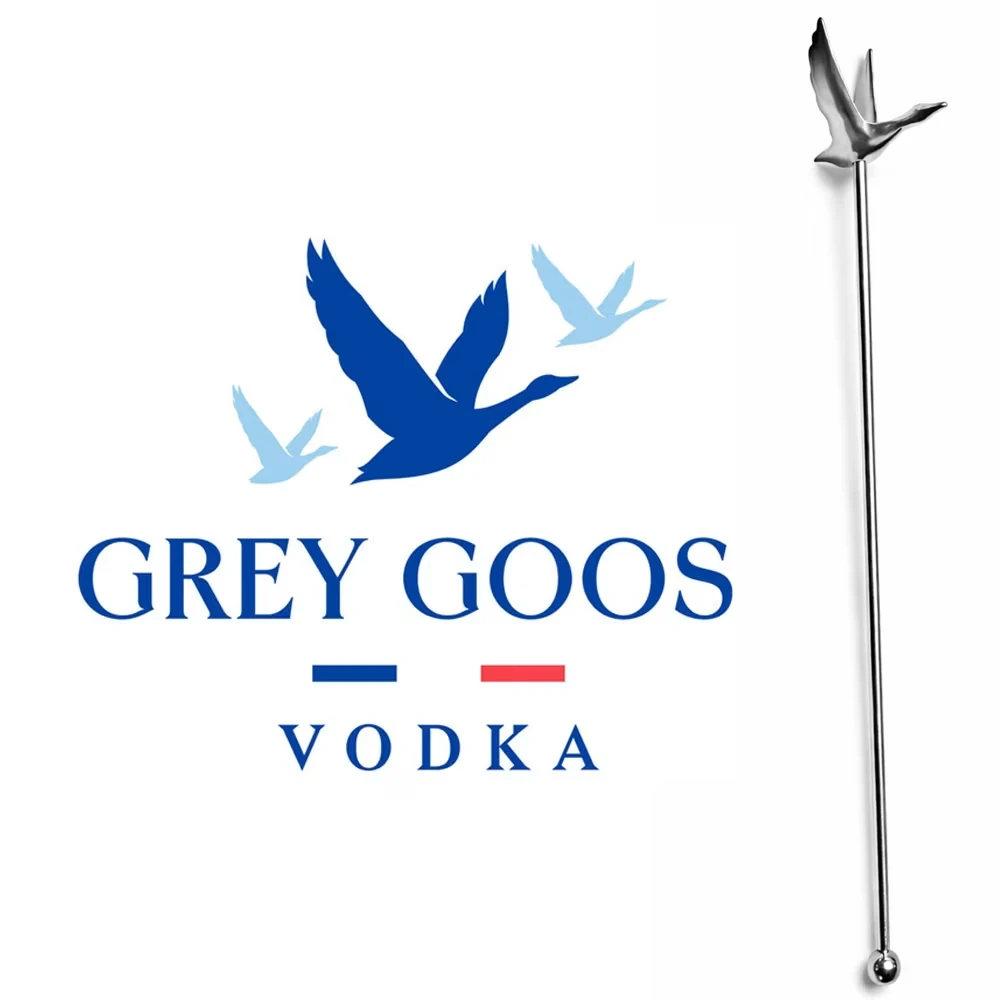 Vodka Flasche, Grey Goose, Logo, Vogelmotiv, Stabornament