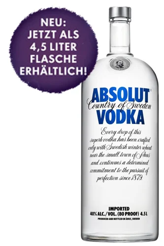 Absolut Blue 4,5 Liter Wodka
