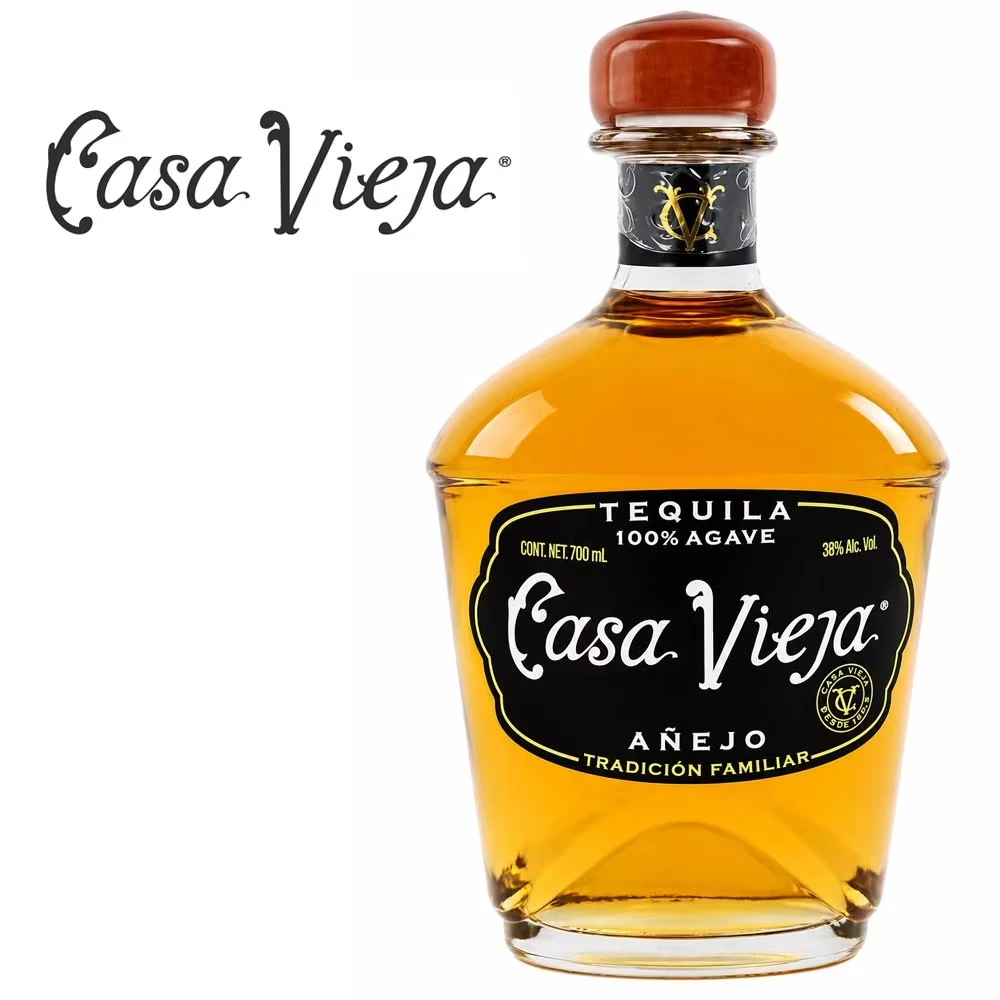 Tequila, Casa Vieja, Añejo, 100% Agave, Glasflasche