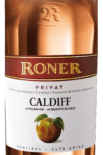 Roner Caldiff Privat Apfelbrand - Etikett
