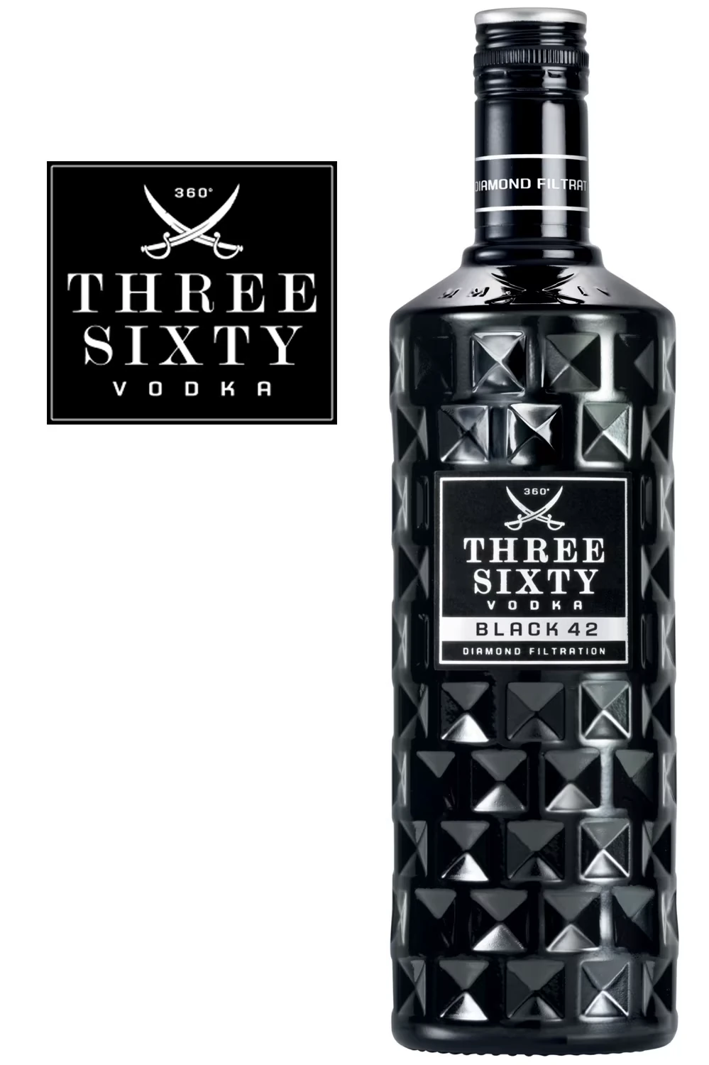 Three Sixty Black 42 Vodka - 1 Liter