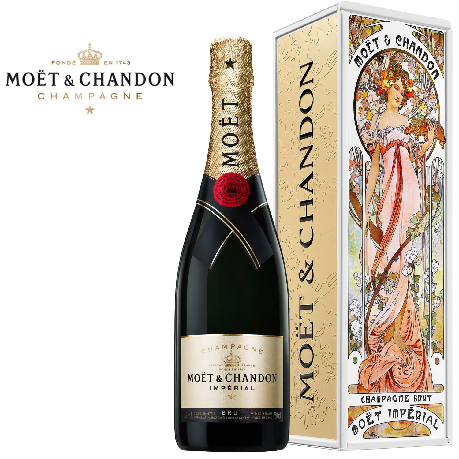 Moët & Chandon Brut - Alphonse Mucha Metallbox White Flower