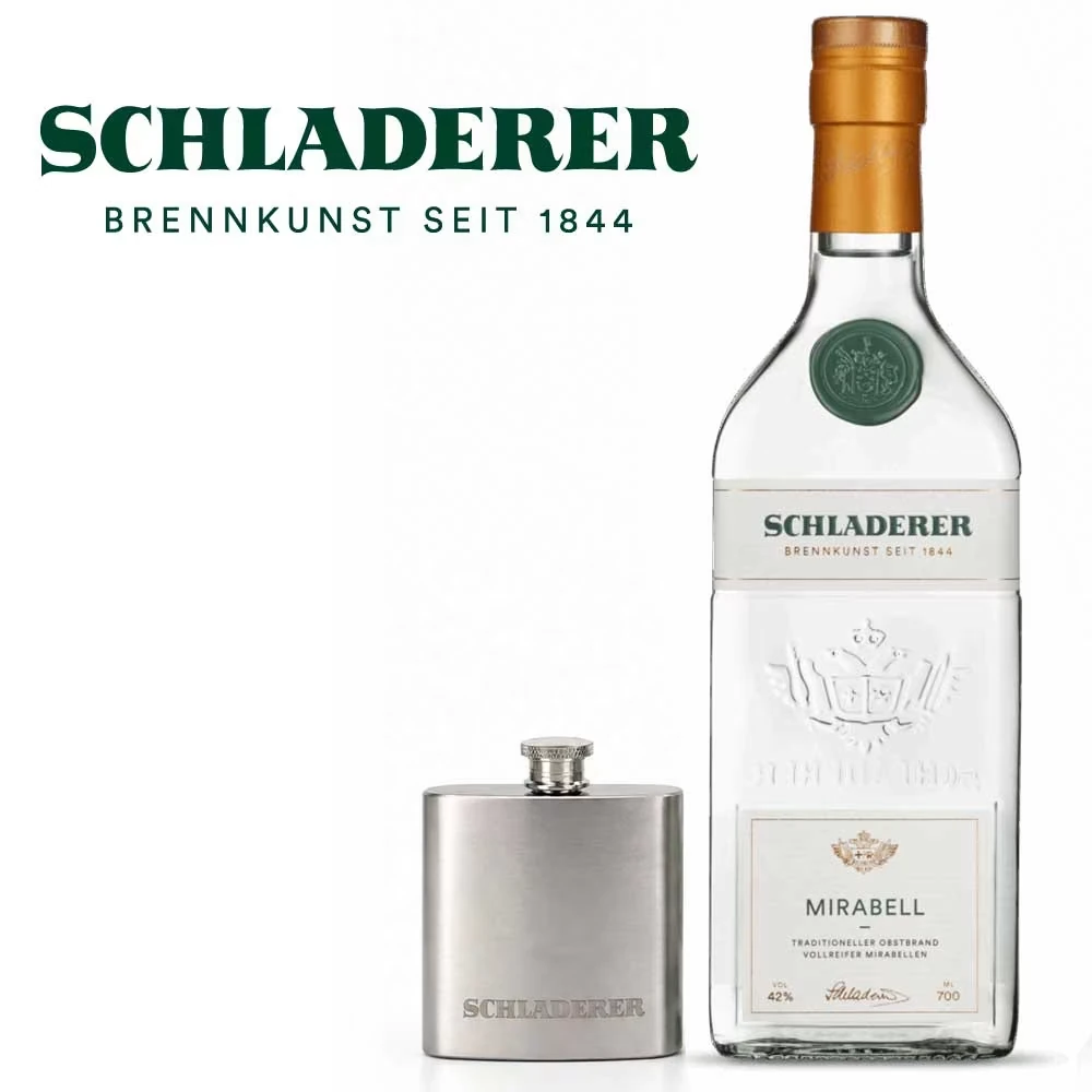 Flasche, Glasflasche, Whisky/Spirituosenflasche, Schladerer, Mirabell