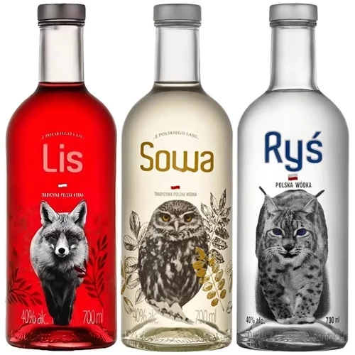 Debowa Vodka Premium Spar Set Fuchs / Eule / Luchs