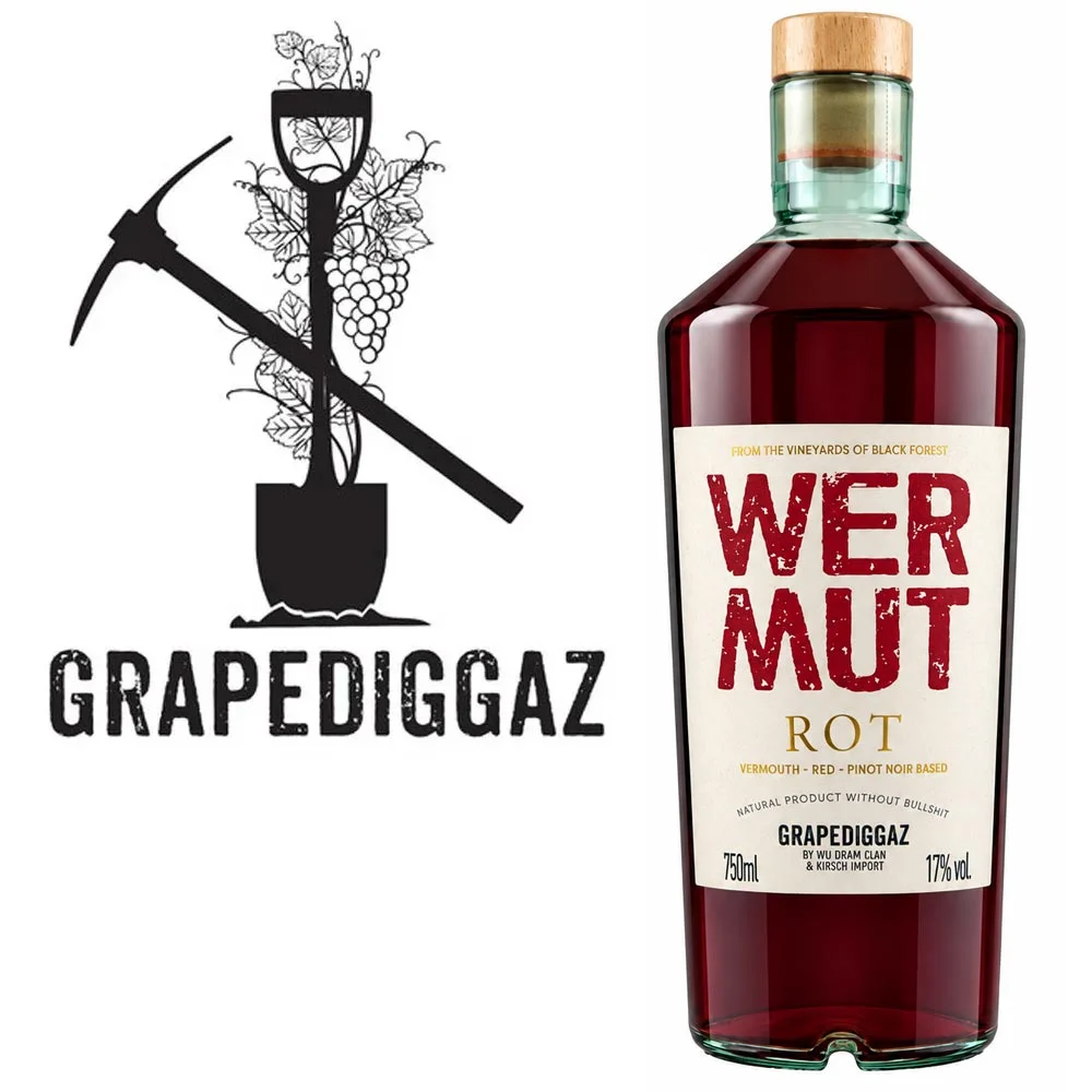 Grapedigaz, Vinyl Cap?, Vermouth, Rotwein, Flasche, Vermouth, Rotweinbasierter Likör, Flasche 750ml, Korkverschluss, Weinbrand-Label
