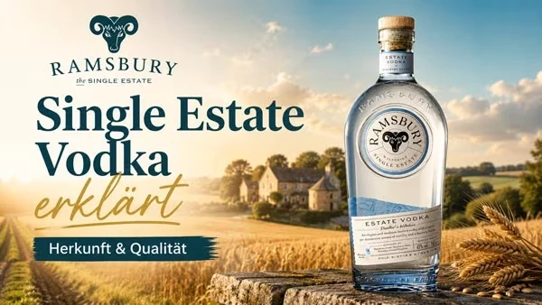Wodka, Spirituose, Klares Fläschchen, Glasflasche, Ramsbury Estate