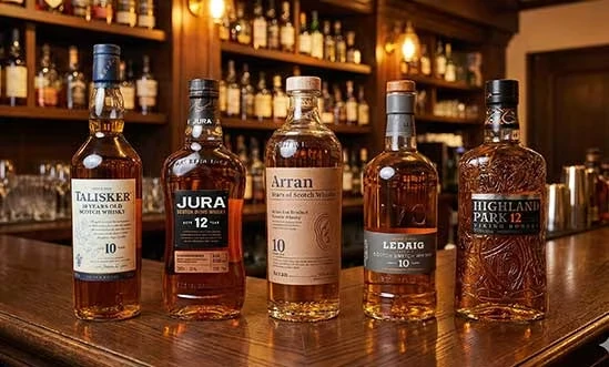 Islands Whiskys Island Whisky Empfehlungen auf Bartresen