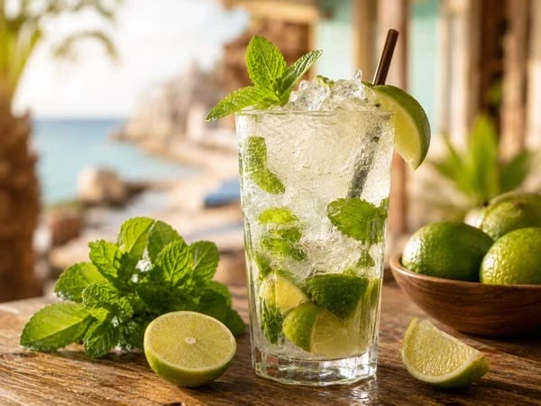 Mojito aus Kuba mit Minze Limette und Rum