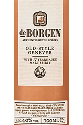 De Borgen Old Style Genever Etikett