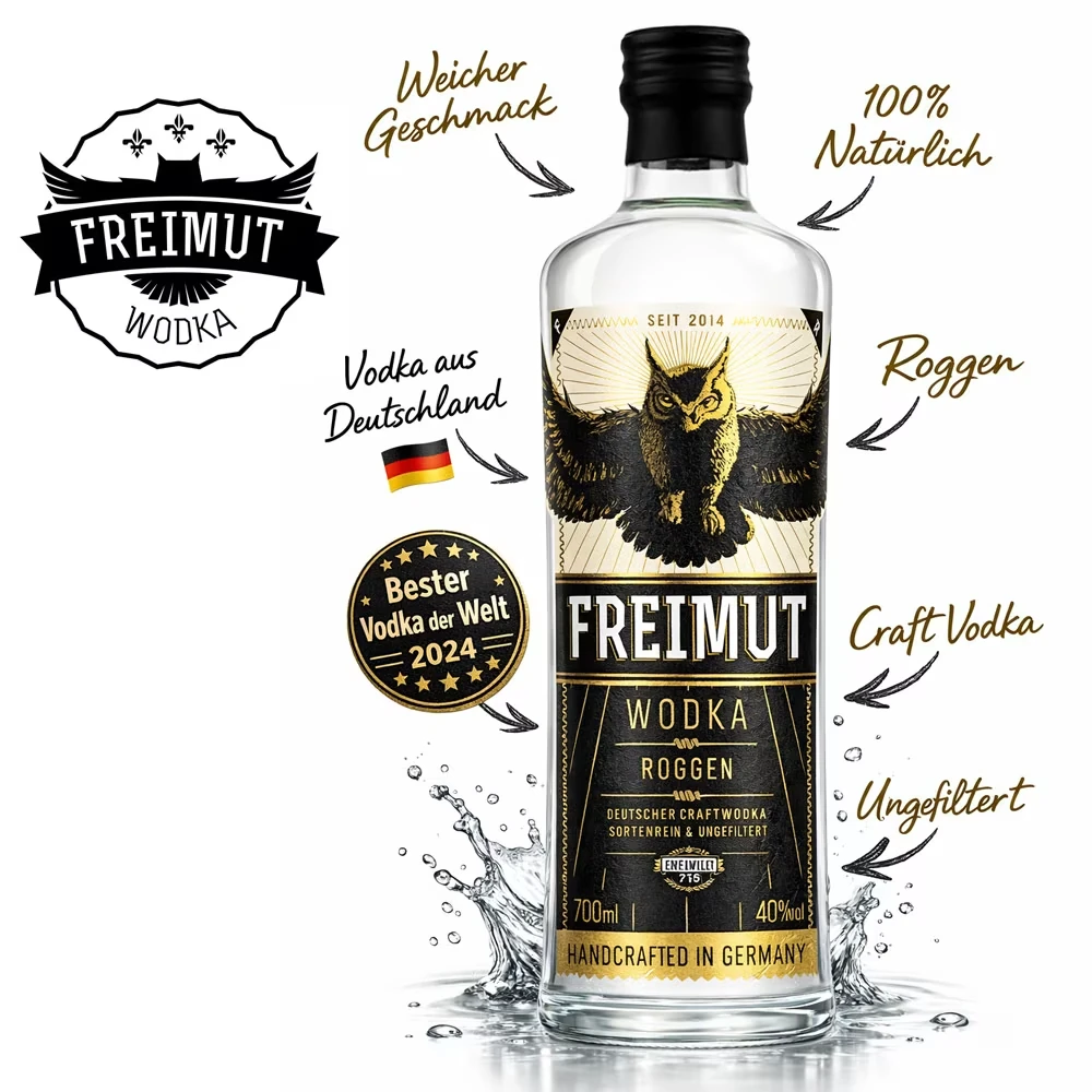 Wodka, Flasche, Rogggen, Handcrafted, Deutschland