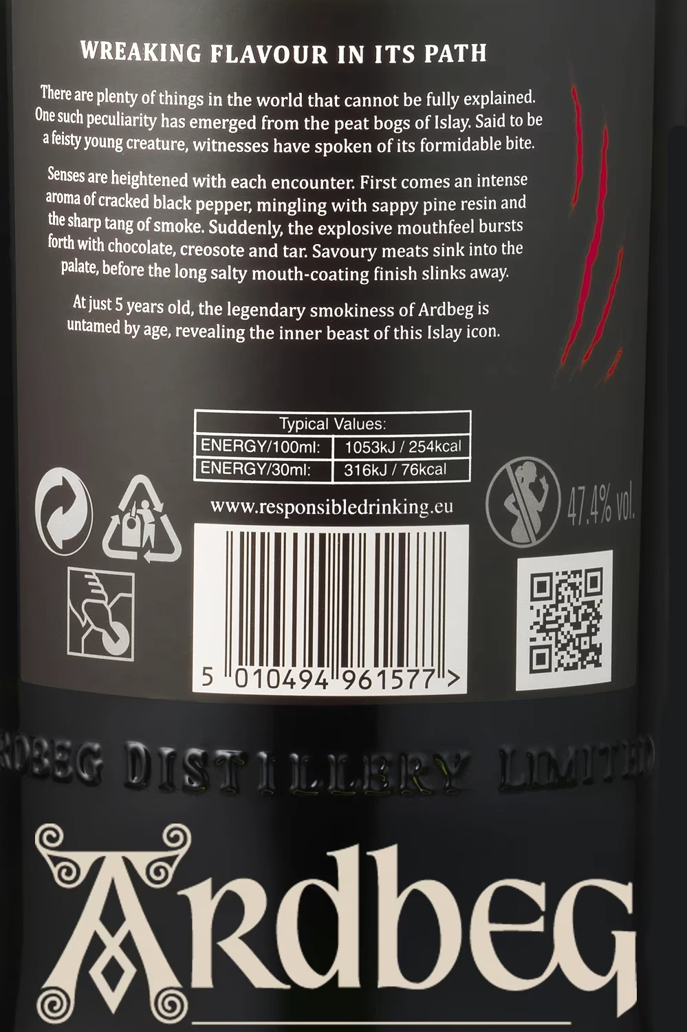 Ardbeg Wee Beastie - Etikett