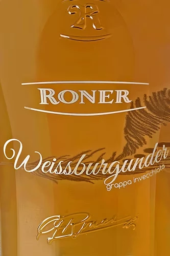 Roner Weißburgunder Grappa - Etikett