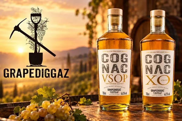 GrapeDiggaz Cognac VSOP und XO aus Frankreich mit GrapeDiggaz Logo