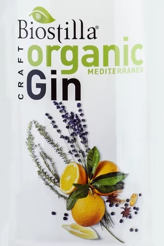 Biostilla Mediterraneo Gin - Etikett