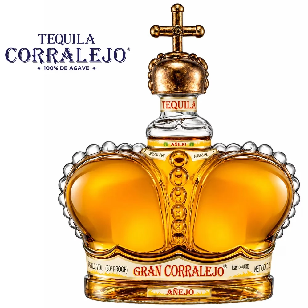 tequila, gran corrallejo, anejo, flasche, krone-form flasche