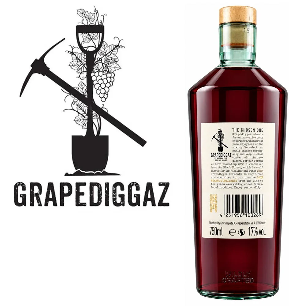 Kräuterliqueur, Likörflasche, Rotbraun, Holzdeckel, 750ml, Korkdeckel, Flasche, Likör, Rotbraun, Etikettengröße