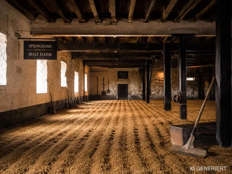 Traditionelles Bodenmälzen bei Springbank