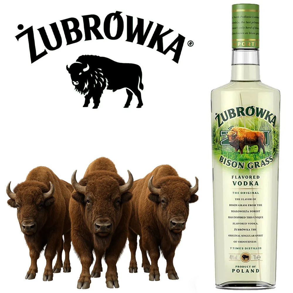 Zubrowka Bison Gras Vodka 1 Liter
