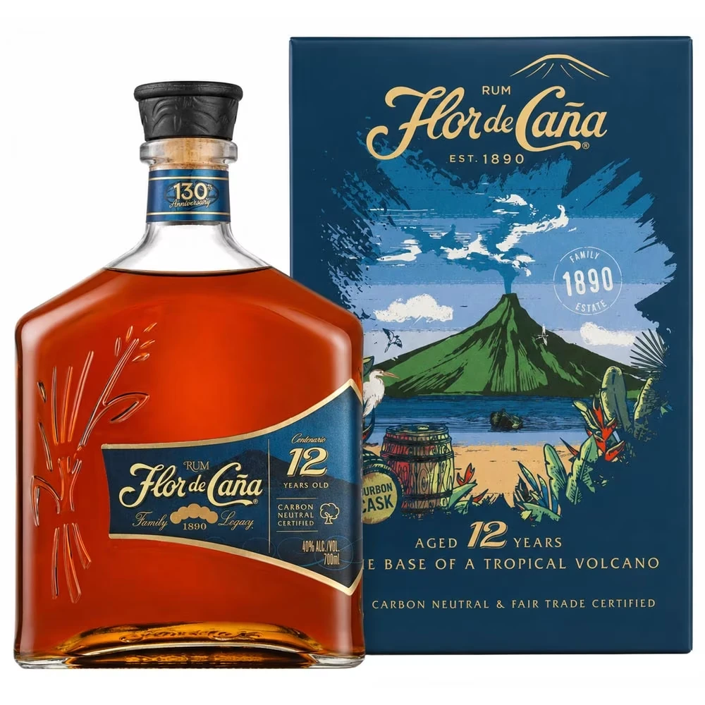 Rum, Flasche, Blaues Verpackung, 12 Jahre, Karibik