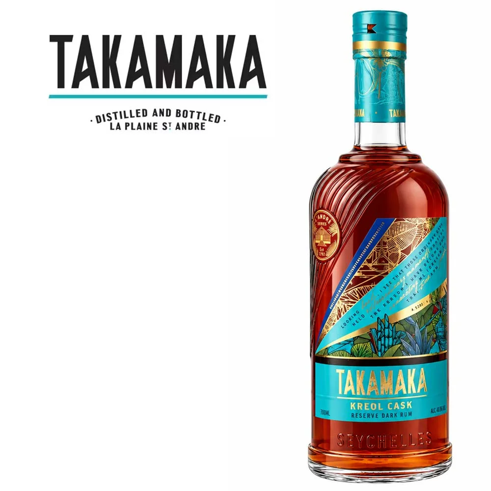 Rum, Kreol, Seychelles, Takamaka, Flasche, Rum, Kreol Cask, Seychellen, Flasche, Goldene Akzente