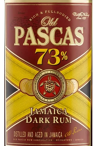 Old Pascs 73% Rum Etikett