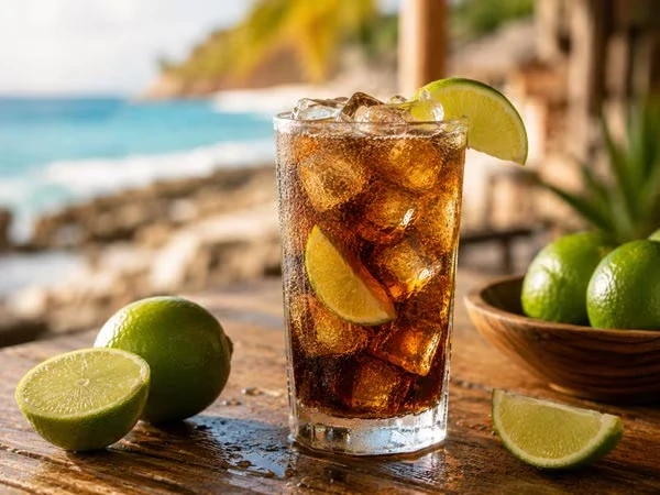 Cuba Libre Cocktail mit Rum Cola und Limette