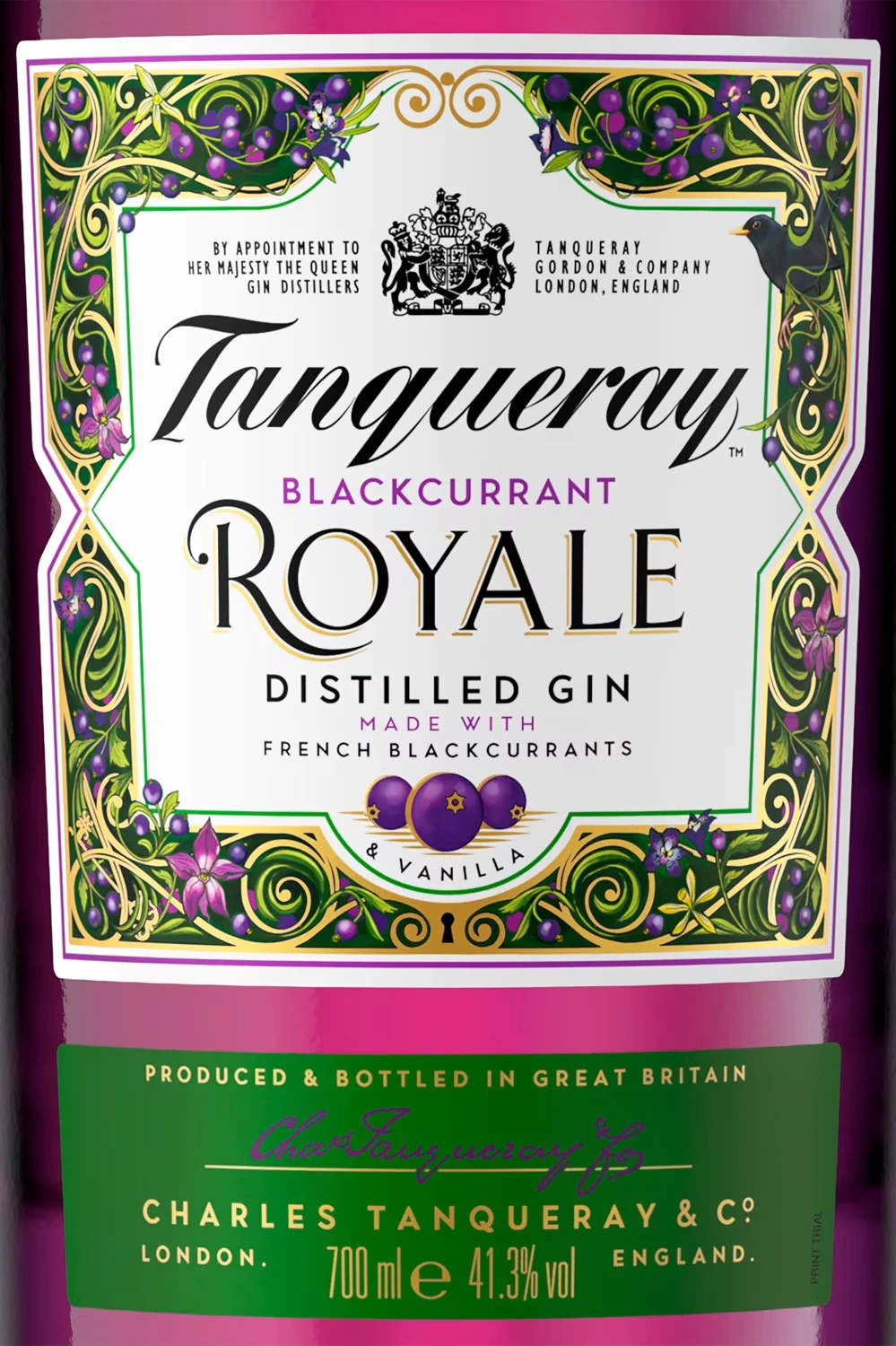 Tanqueray Blackcurrant Royal Gin - Etikett