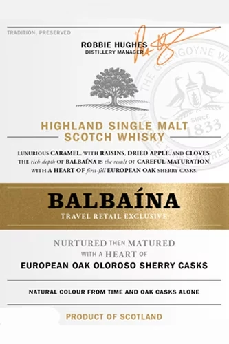 Glengoyne Balbaína  - Etikett