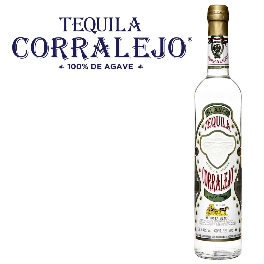 Tequila, Blanco, Glasflasche, Klare Spirituose, 100 % Agave, Blanco-Tequila, Agavenspirituose, Klare Flüssigkeit, Glasflasche, 70-cl-Flasche