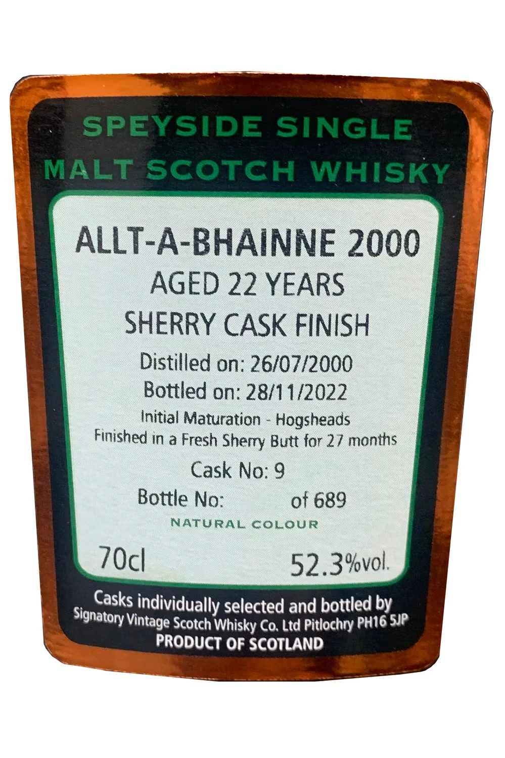 Allt-A-Bhainne 2000 - Signatory 22 Jahre
