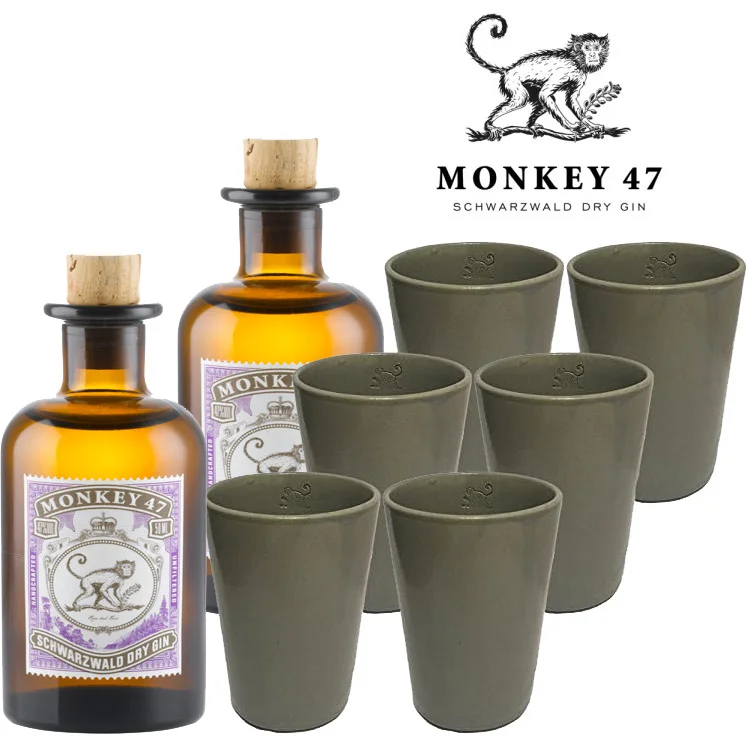 2 x Monkey 47 Gin & 6 original Monkey Tonbecher