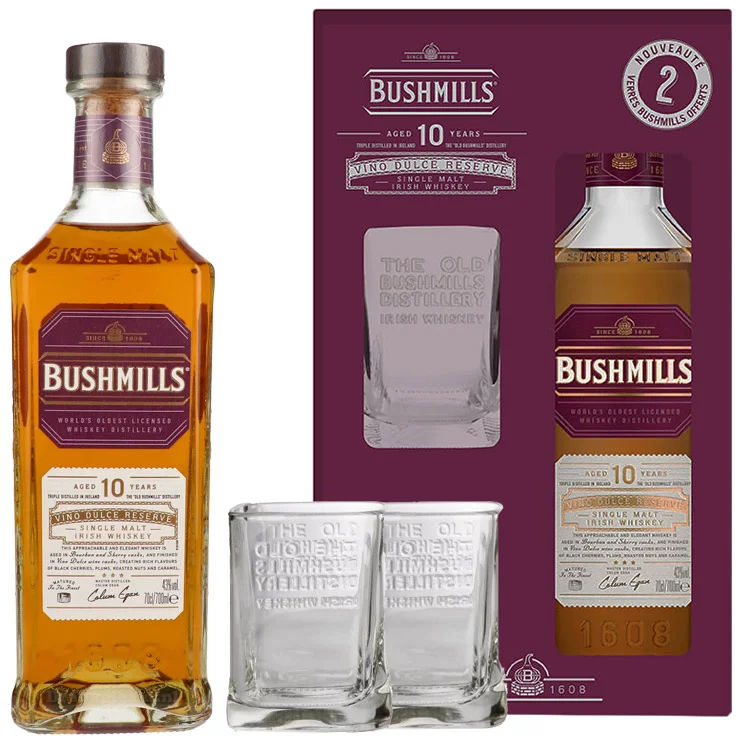 Bushmills 10 Jahre Vino Dulce Geschenkset mit 2 Tumbler
