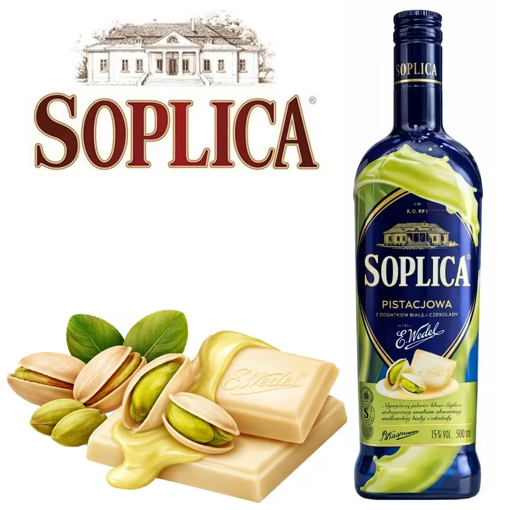 Soplica Pistazie & Weiße Schokolade Likör – 15% Vol. / 0,5 Liter
