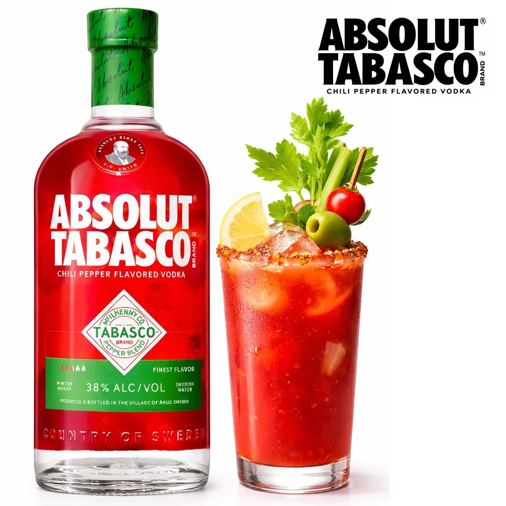 Wodka, Absolut Tabasco, Chili, Flavoured, Flasche