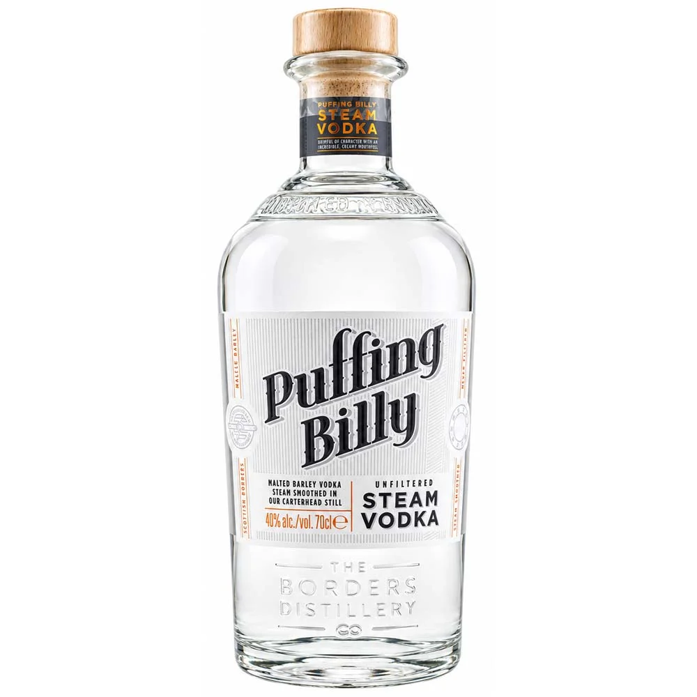 Wodka, Klare Glasflasche, Dampf-Wodka, Holzverschluss, 70 cl, Wodka, Klare Spirituose, Glasflasche, Dampf-Wodka, 70 cl