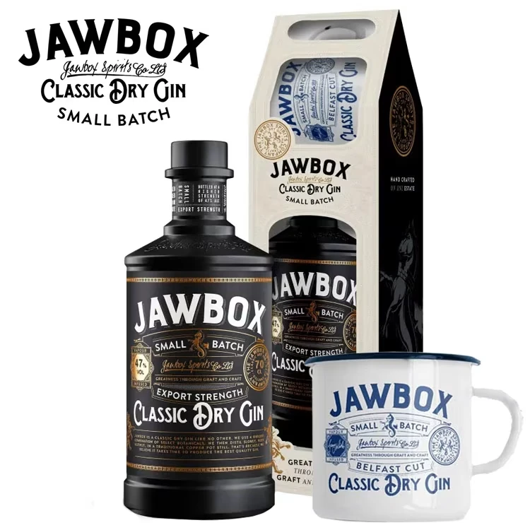 Jawbox Small Batch Gin - 47% Vol. & Metallbecher