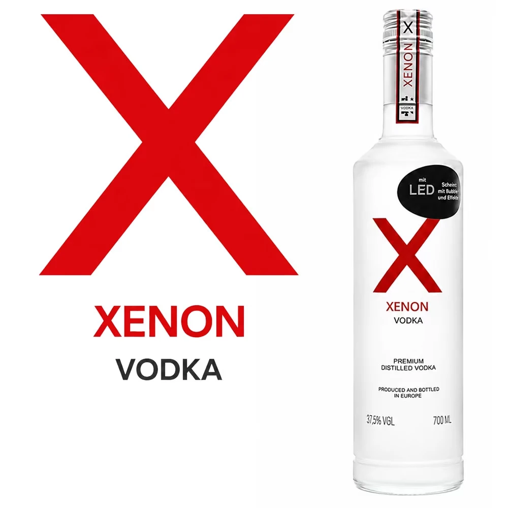 Xenon Vodka - 0,7 Liter / 37,5% Vol. & LED Beleuchtung