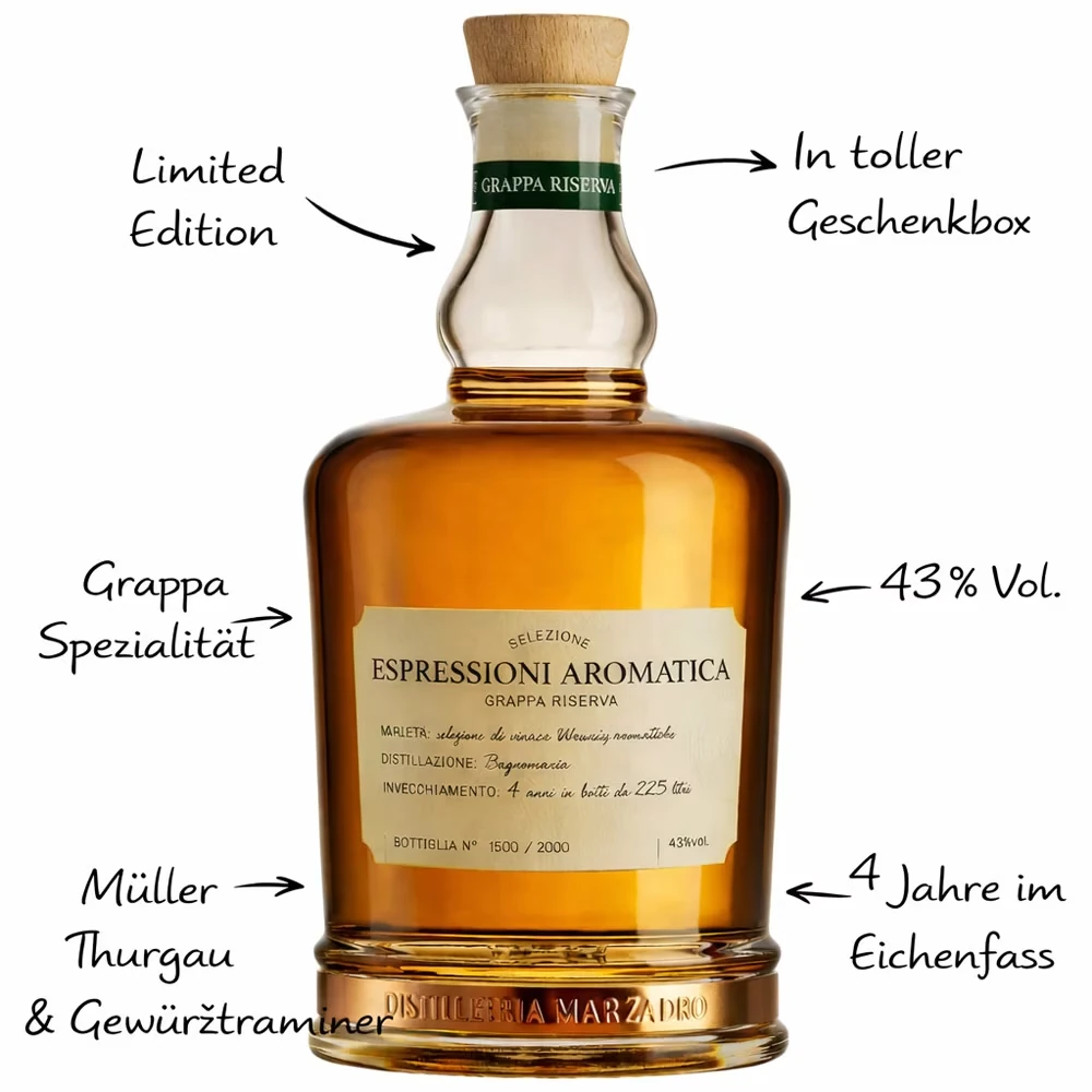 Whiskey, Grappa, Flasche, Limitierte Edition, Eichenfass, Whisky, Grappa, Brennerei, Glasflasche, Limitierte Edition
