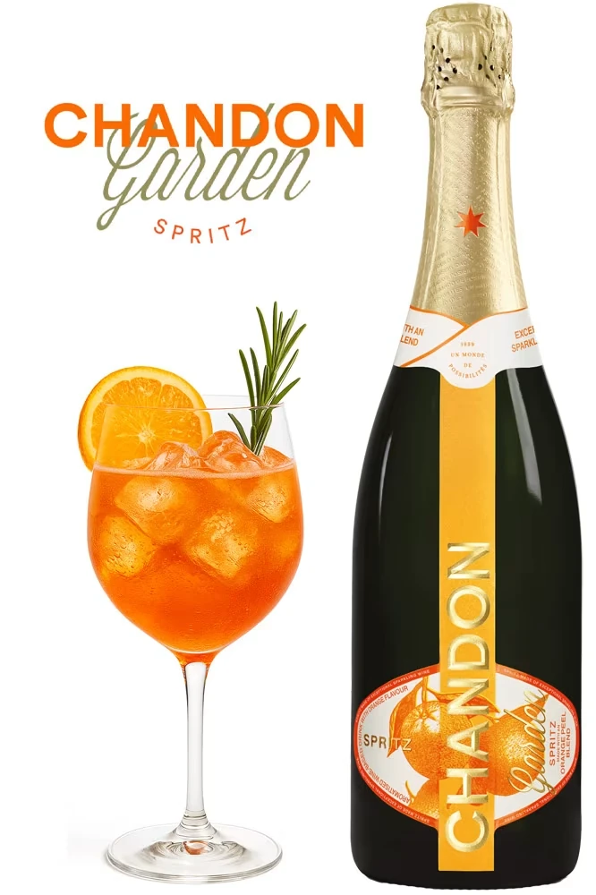 Chandon Garden Spritz Drink, Orange, Getränk, Alkohol, Bier, Flasche