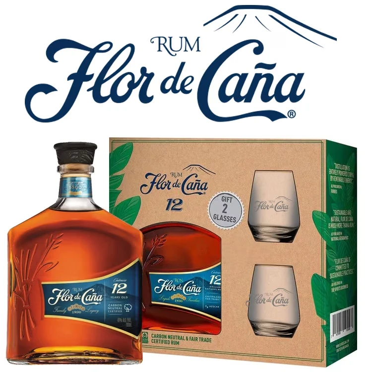 Flor de Cana Centenario 12 Jahre Rum - Geschenkset