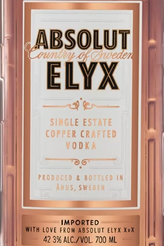 Absolut Elyx Etikett