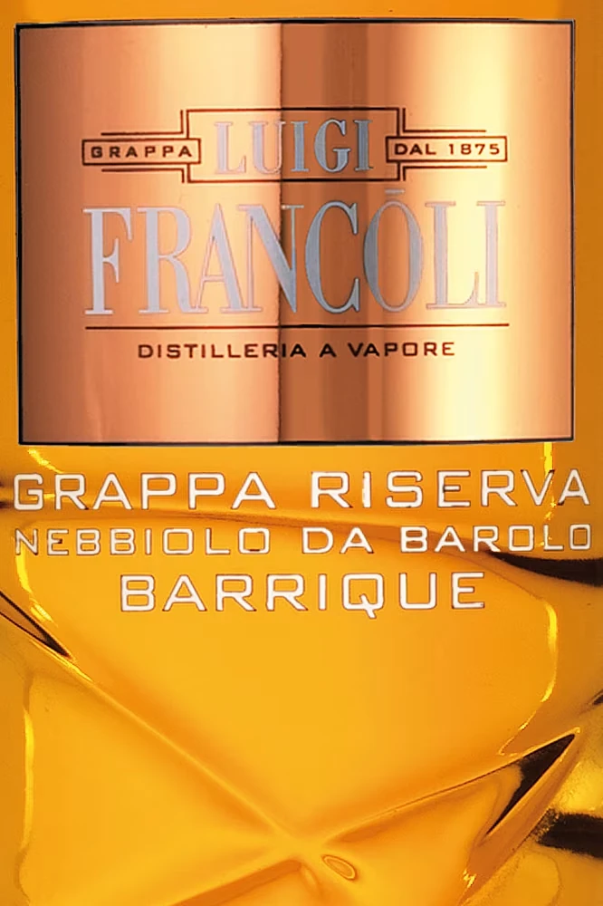 Luigi Francoli Grappa Riserva Nebbiolo - Etikett