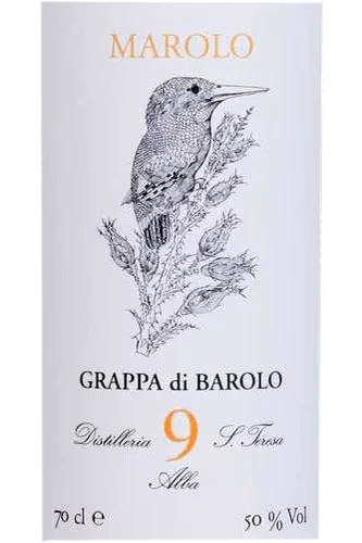 Marolo di Barolo Grappa - 9 Jahre Etikett