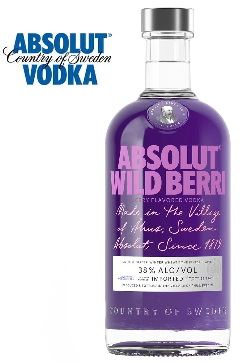 Vodka, Absolut, Flasche, Klarer Alkohol, Lila Flasche, Vodka, Flasche, Lila Farbe, 36% Alkohol, Hergestellt in Schweden