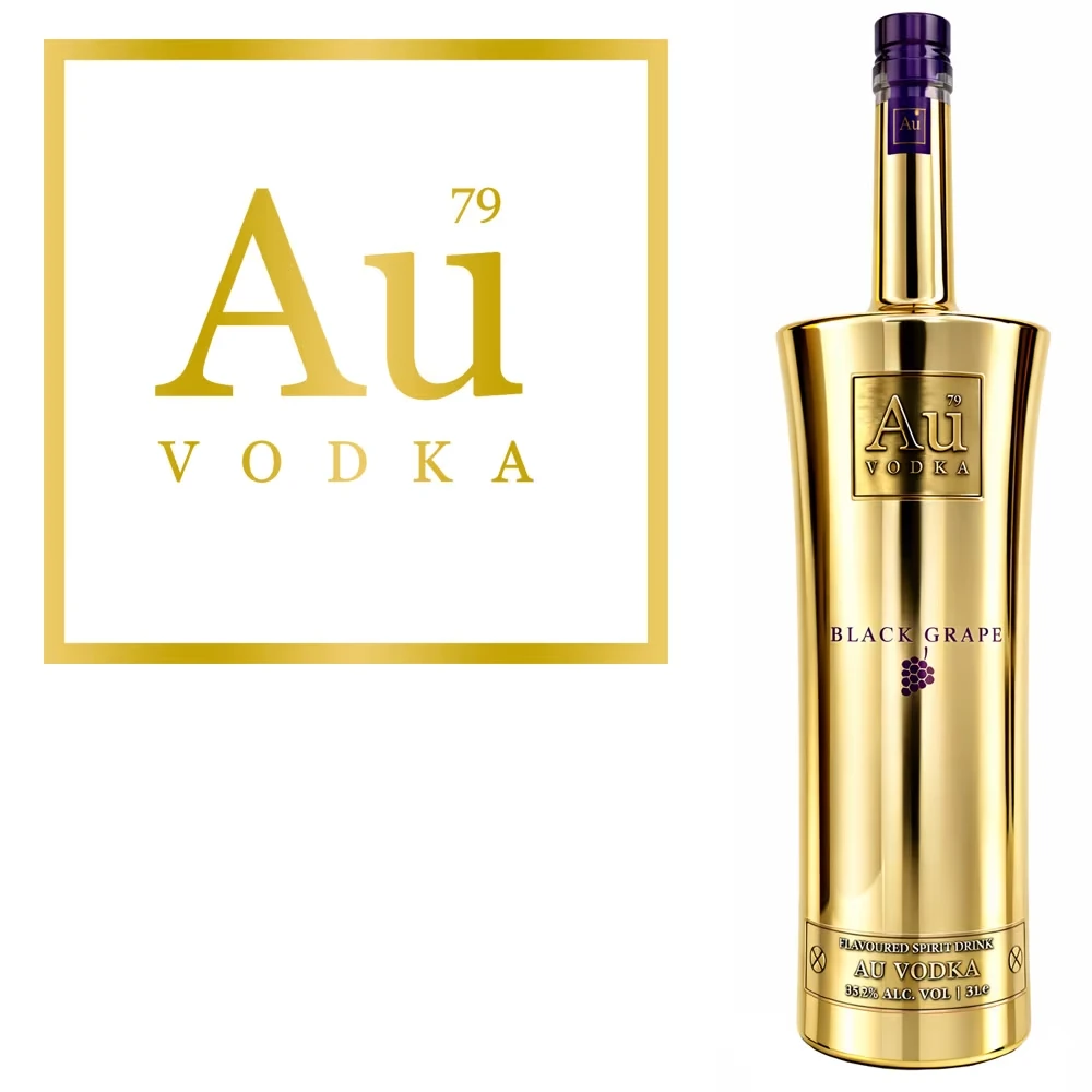 vodka, flavoured, gold, bottle, black grape