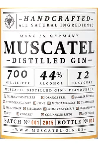 Muscatel Gin Etikett